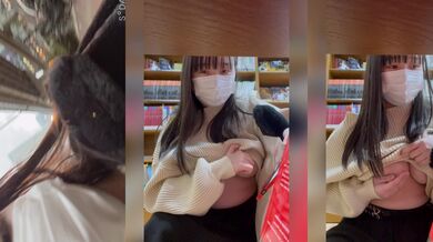 妹の図書館でこっそりオナニー