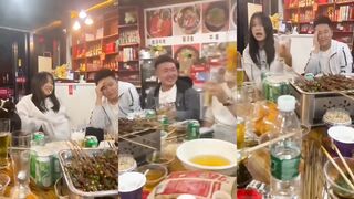 Drunk Girl Dances Topless at Izakaya