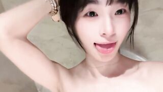 Busty Girl Strips Naked for Selfie on Toilet