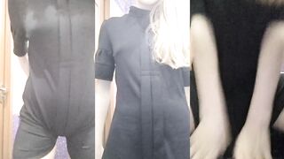 Blonde in Black Stockings Live in Bathroom