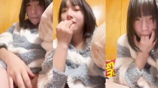 Cute Little Sister Touches Herself While Licking Her Finger