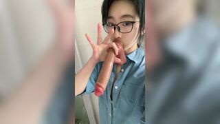 Innocent Glasses Bunny Teeth Girl Selfie 6