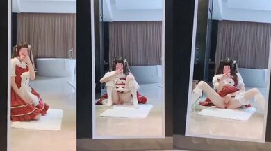 Lolita Girl in White Stockings Masturbates 2