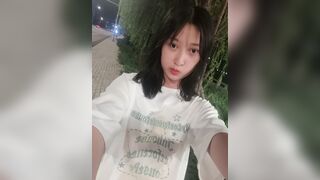 Girl in dormitory uses vibrator for self-pleasure