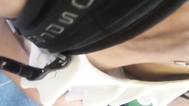 Female colleague exposed