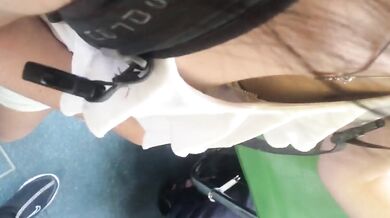 Female colleague exposed