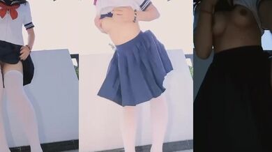 JK cô gái thủ dâm với máy rung trên ban công