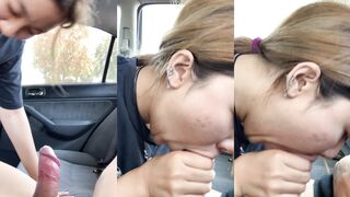 Malaysian sister gives her boyfriend a blowjob in the car