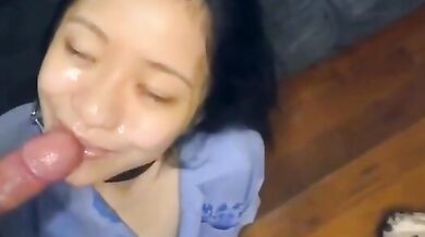 National Lanyang Girls' High School girl, a small horse pulling a big cart, was conquered by a foreign teacher and swallowed cum 3