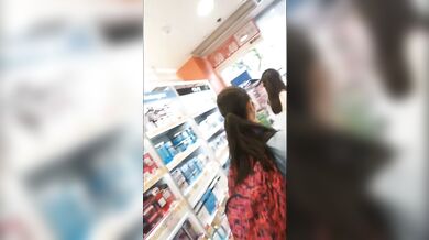 Student sister shopping with her mother