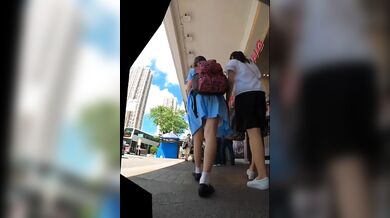 Student sister shopping with her mother