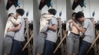 Couple Making Out in Storage Room