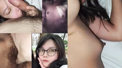 反差眼鏡大學生露臉主動含屌 黑森林騷逼前女友翹臀後入內射