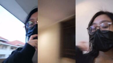 Nữ đồng nghiệp selfie và chạm vào mình 02