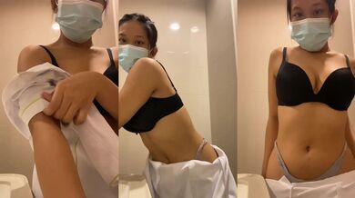 Em gái y tá Singapore thủ dâm trong toilet trong giờ làm việc