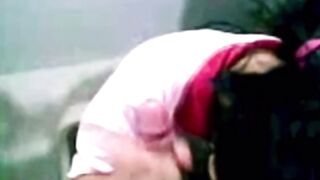 Student gives her boyfriend a blowjob and a handjob in the bathroom