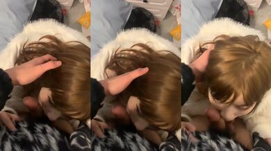 Beautiful girl's first blowjob