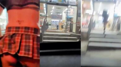 露出するために痴女雌犬を訓練する