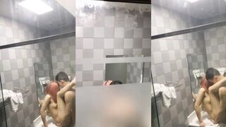 Hebei girl fucked hard in the bathroom against the sink