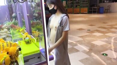 Exposed training in front of claw machine