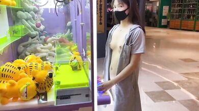 Exposed training in front of claw machine