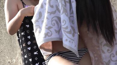 りある! ? Kawara ở dưới nước→đồng phục mặc đồng phục và được đổi thành えする○Học sinh 2