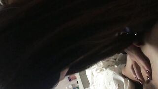 High-looking female college student has sex with her boyfriend in various positions