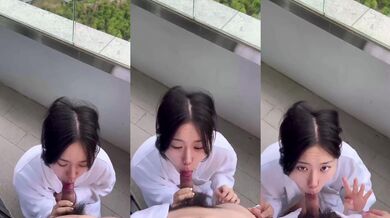 Outdoor blowjob bitch