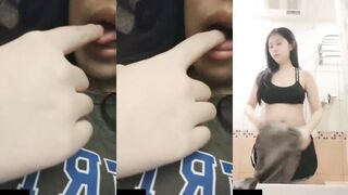 Young girl stripping and taking selfies