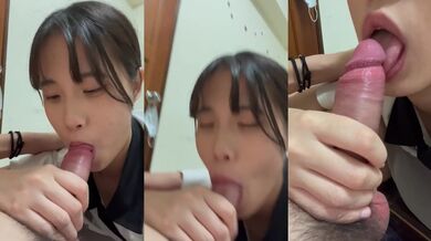 Girl gives blowjob and gets fucked from behind