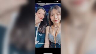 Big tits high school girl rubs her tits and takes selfies