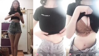 Sexy busty beauty hot dance rubbing breast temptation