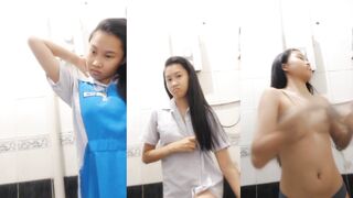 Malaysian little bitch takes off her school uniform and masturbates