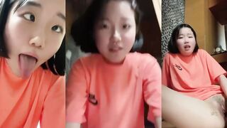 Korean beauty bitch comb masturbation flow white sauce