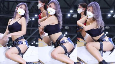 カーショーで露出するホットな女の子-5