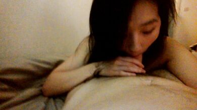 Chinese girl blowjob first person view