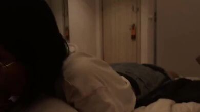 Big glasses girlfriend blowjob first person view