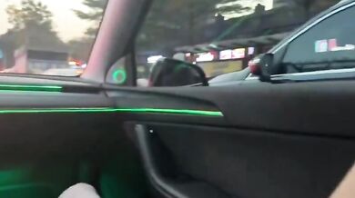 Tesla owner waits for green light to have oral sex