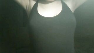 Big tits and a little bit of fleshy girl rubs her breasts and masturbates