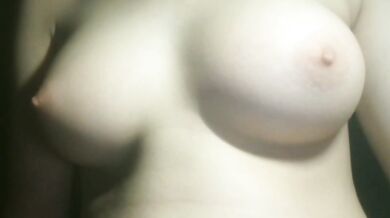 Big tits and a little bit of fleshy girl rubs her breasts and masturbates