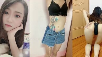 Sweet girl strangles her pussy and spreads her butterfly pussy