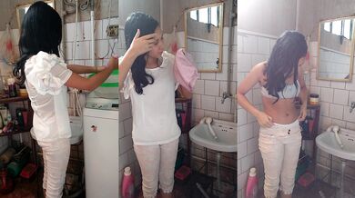 Một cô gái sinh viên đại lục đi tắm và muốn quay phim âm hộ của cô ấy