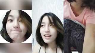 Funny beauty masturbates and cums