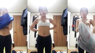 Japanese sister changes into pajamas and takes a selfie