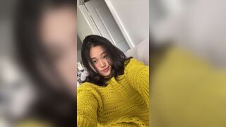 Singapore beauty with small breasts masturbates on video