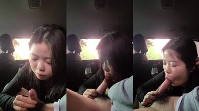 韓国のGボスが車内で女の子にフェラチオをさせる