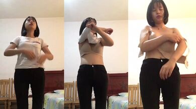 young girl undressing