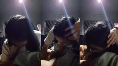 Cô gái Hàn Quốc ngọt ngào đang thổi kèn cho anh chàng Hàn Quốc to lớn G trong xe hơi