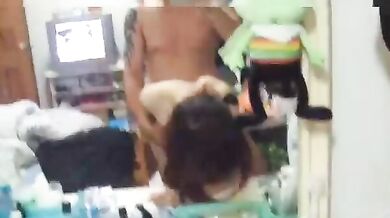 Taiwanese couple living together in college, sex selfie 13