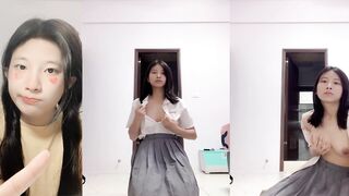 Contrasting temperament big tits long legs girl 11